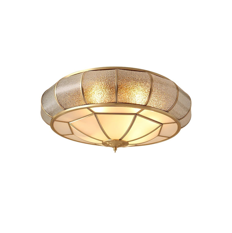 Round Textured Glass LED Ceiling Light – Elegant & Modern for Bedroom &amp; Living Room