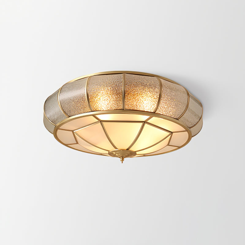Round Textured Glass LED Ceiling Light – Elegant & Modern for Bedroom &amp; Living Room