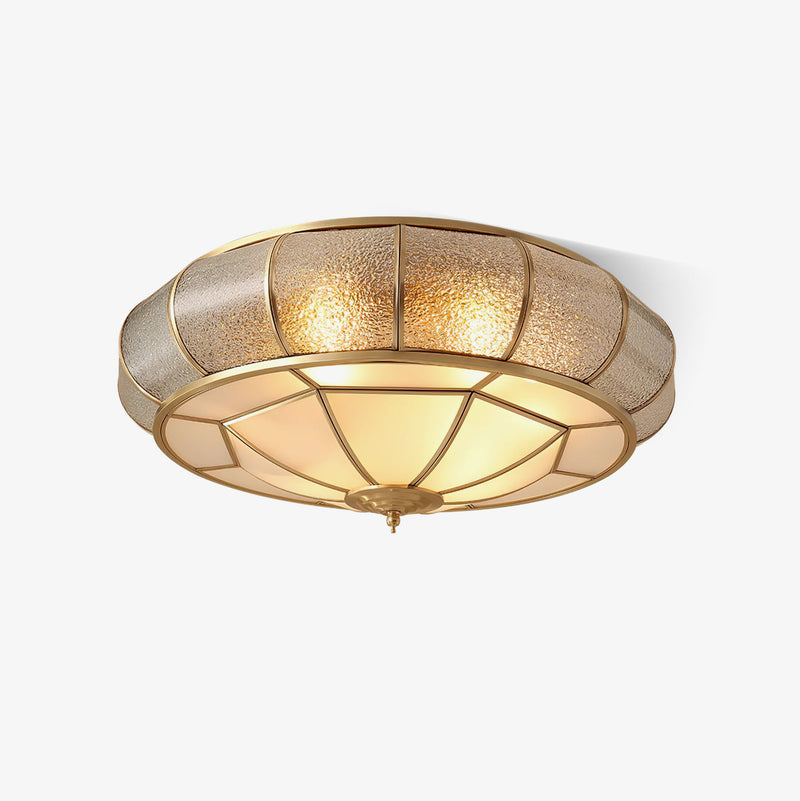Round Textured Glass LED Ceiling Light – Elegant & Modern for Bedroom &amp; Living Room