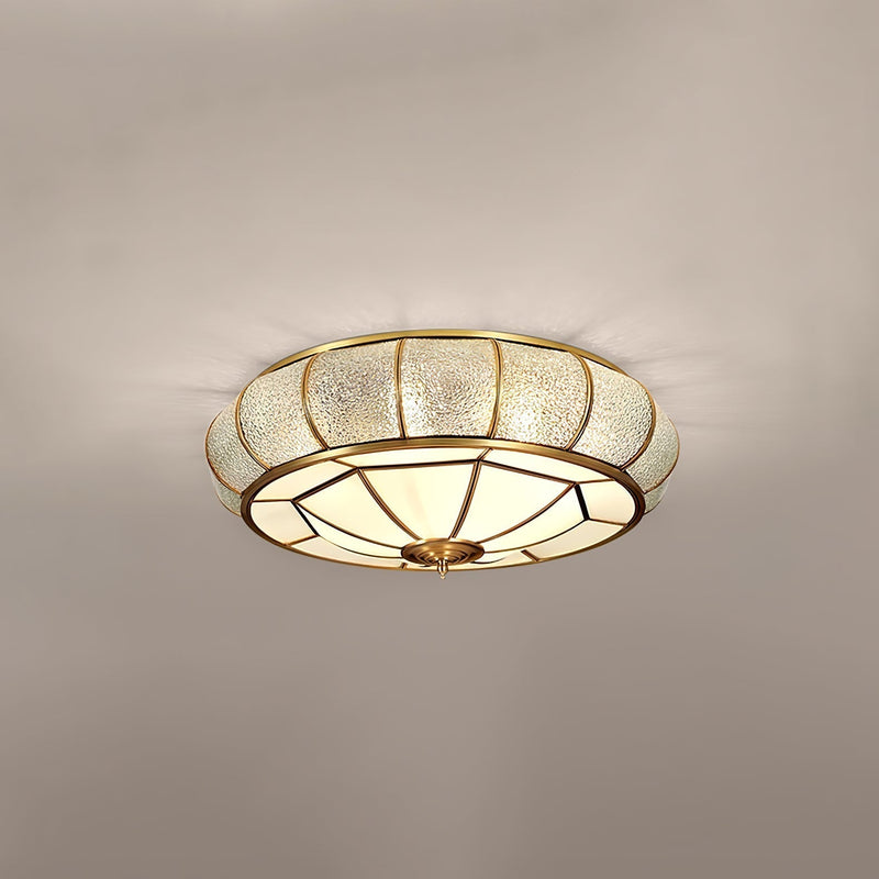 Round Textured Glass LED Ceiling Light – Elegant & Modern for Bedroom &amp; Living Room