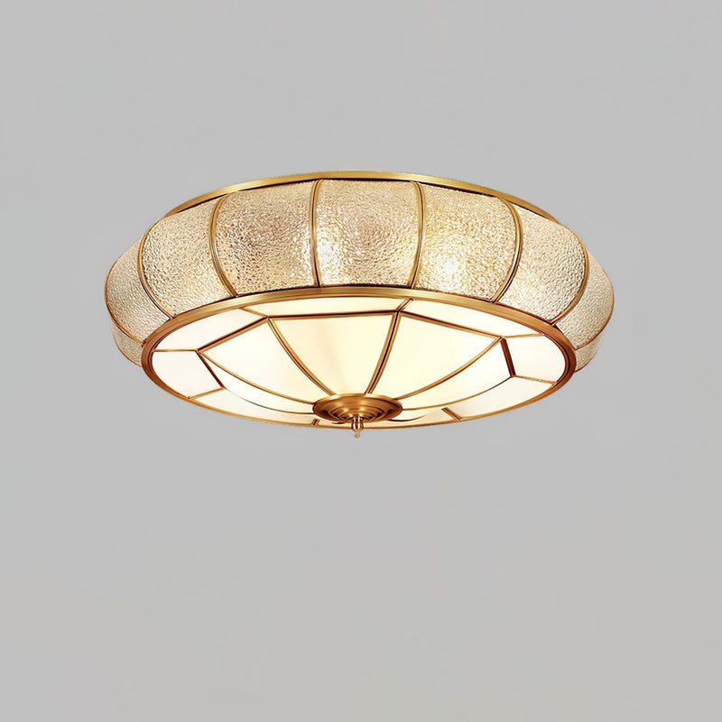 Round Textured Glass LED Ceiling Light – Elegant & Modern for Bedroom &amp; Living Room