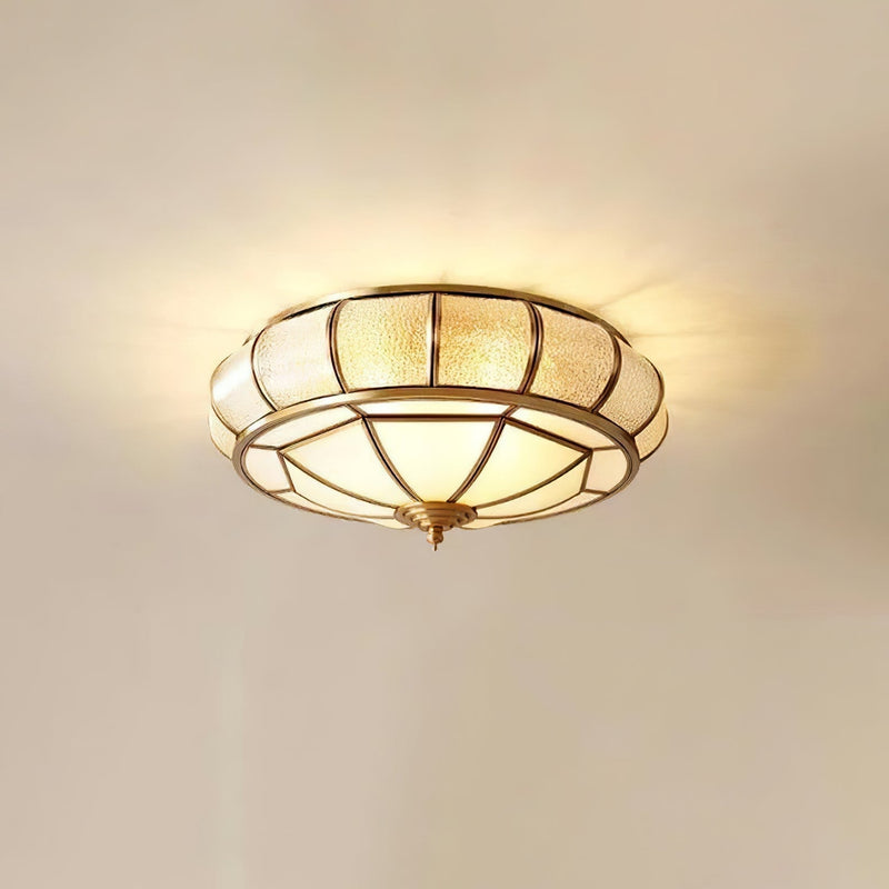 Round Textured Glass LED Ceiling Light – Elegant & Modern for Bedroom &amp; Living Room