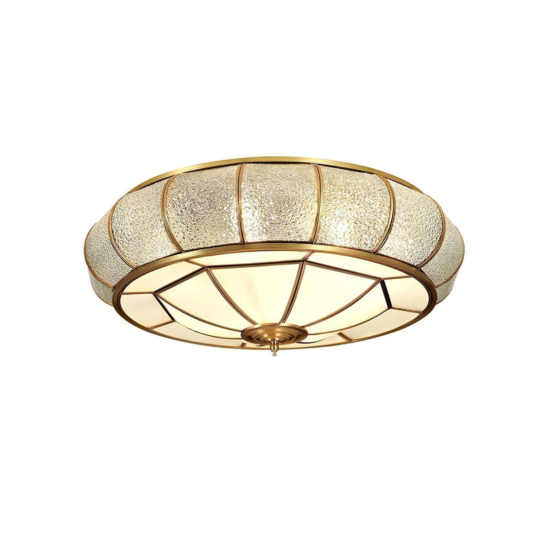 Round Textured Glass LED Ceiling Light – Elegant & Modern for Bedroom &amp; Living Room