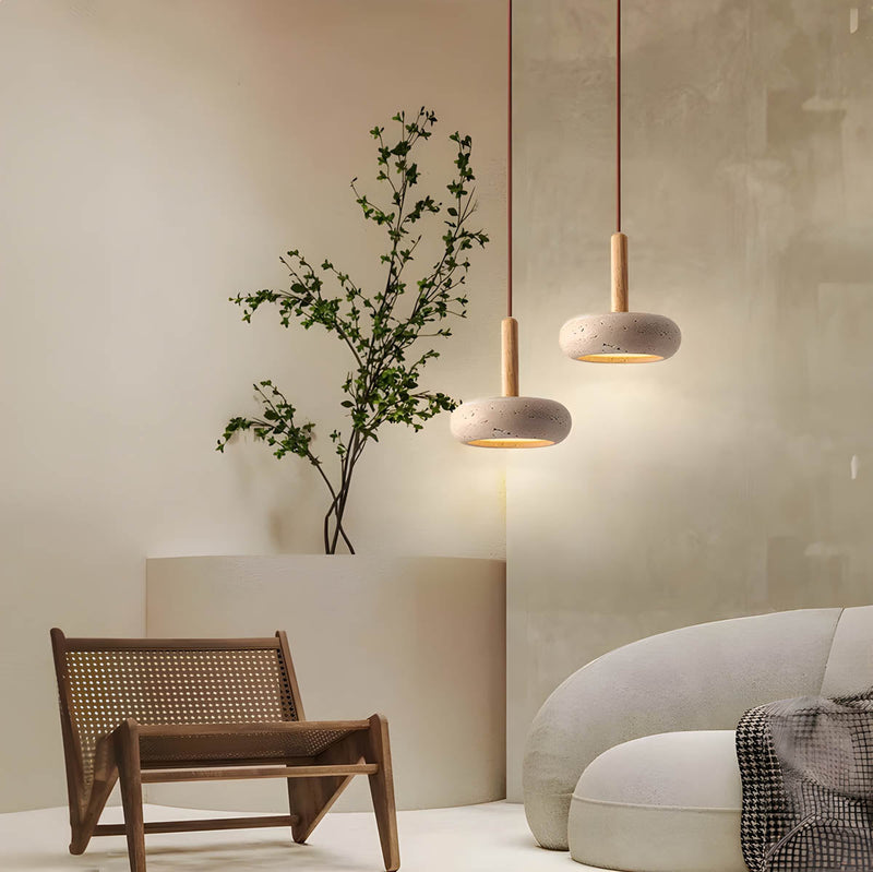 Osho Travertine Pendant Light – Natural Stone Design with Elegant LED Lighting
