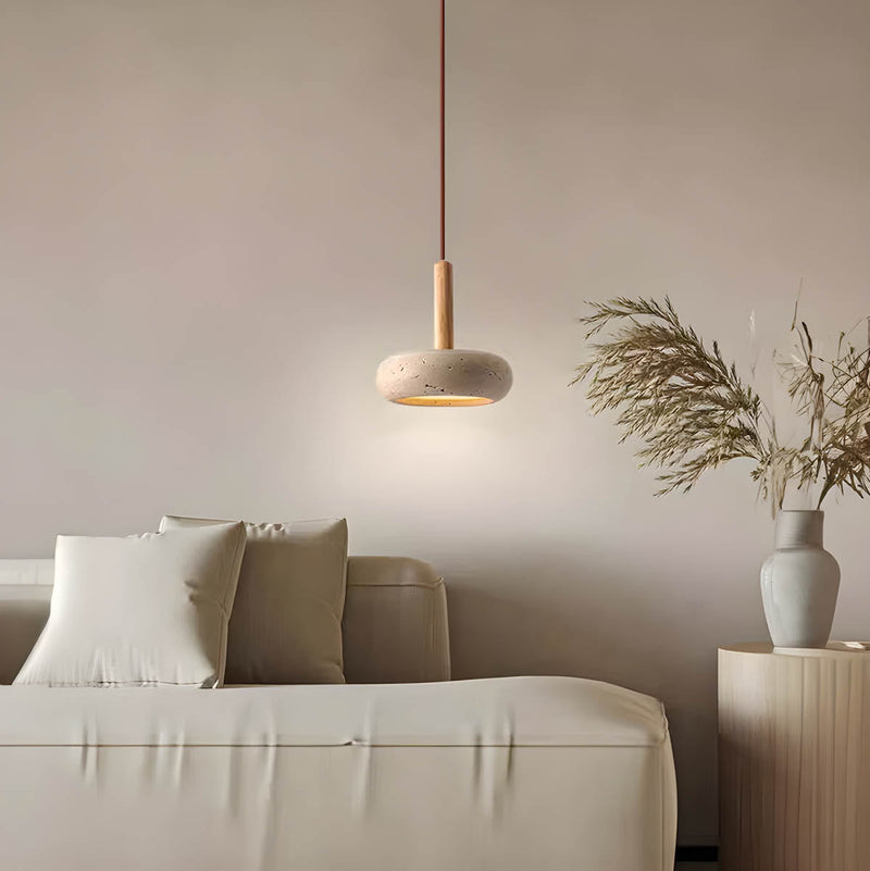 Osho Travertine Pendant Light – Natural Stone Design with Elegant LED Lighting