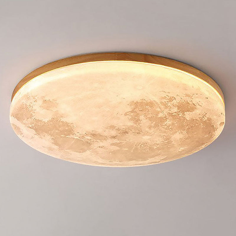 Minimalist Moon LED Ceiling Light – Modern Wood & Acrylic Design