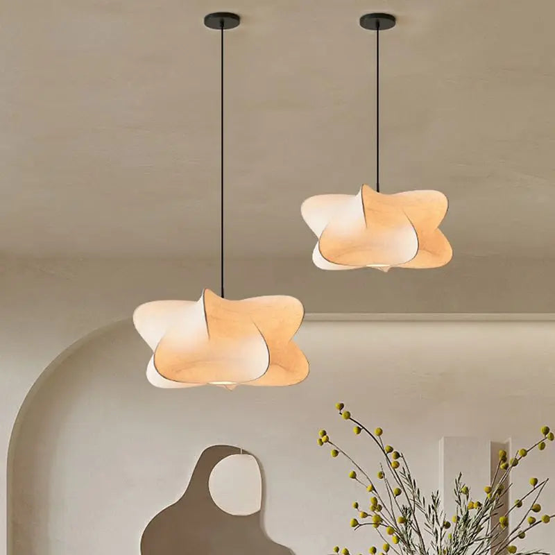 Wabi-Sabi Silk Pendant Light – Elegant Japanese-Inspired Lighting