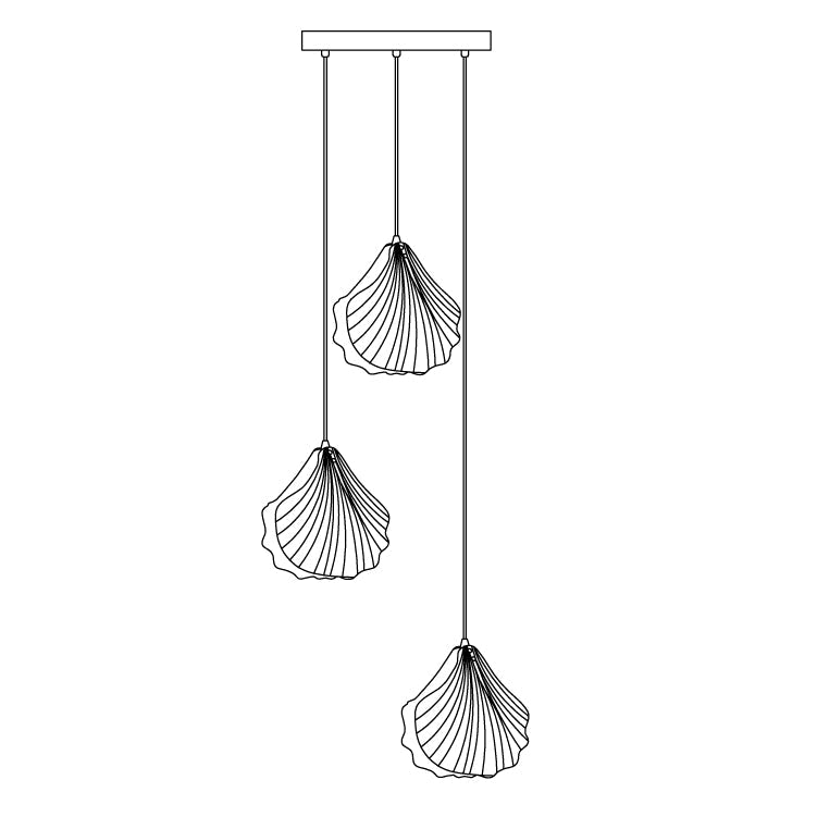Mini Shell Pendant Light – Modern Glass & Brass Hanging Lamp