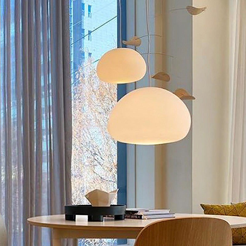 Steamed Bun Pendant Light – Modern Glass Design for a Warm Ambiance