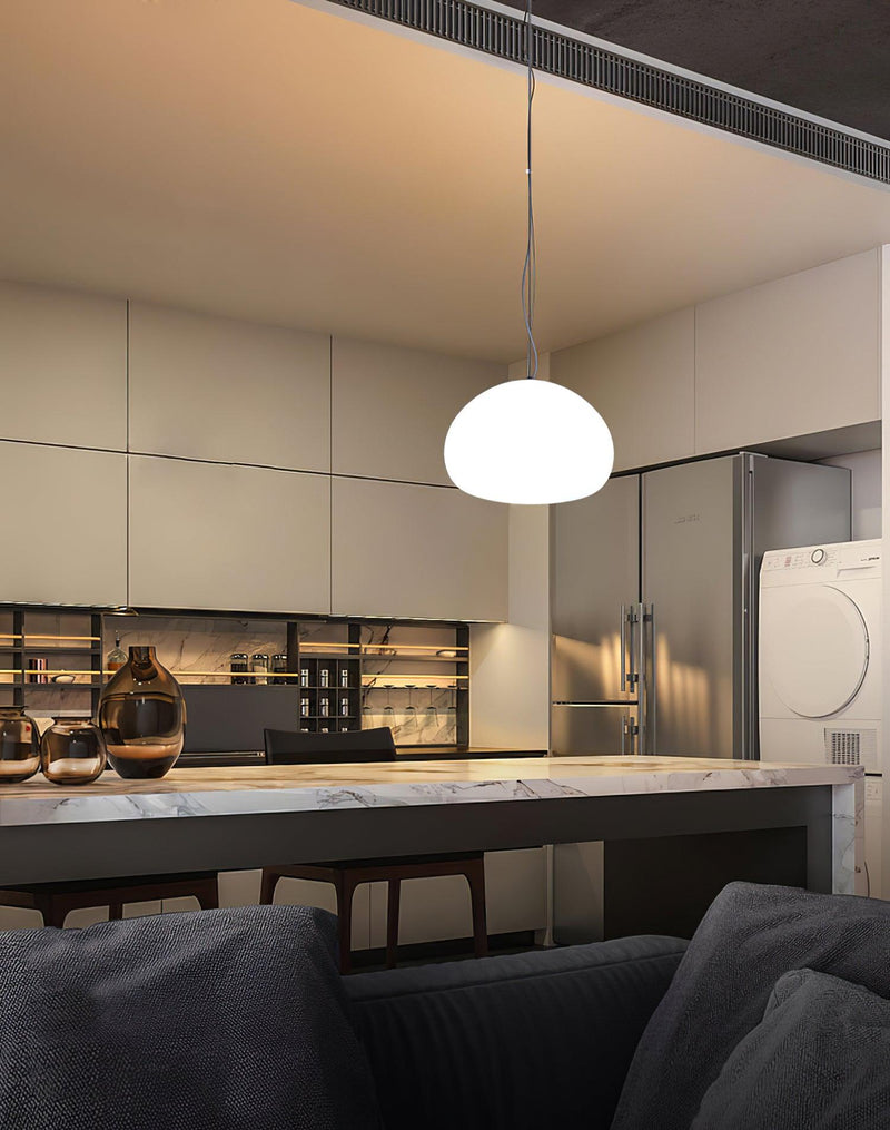 Steamed Bun Pendant Light – Modern Glass Design for a Warm Ambiance