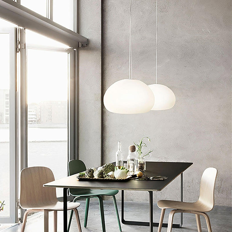 Steamed Bun Pendant Light – Modern Glass Design for a Warm Ambiance