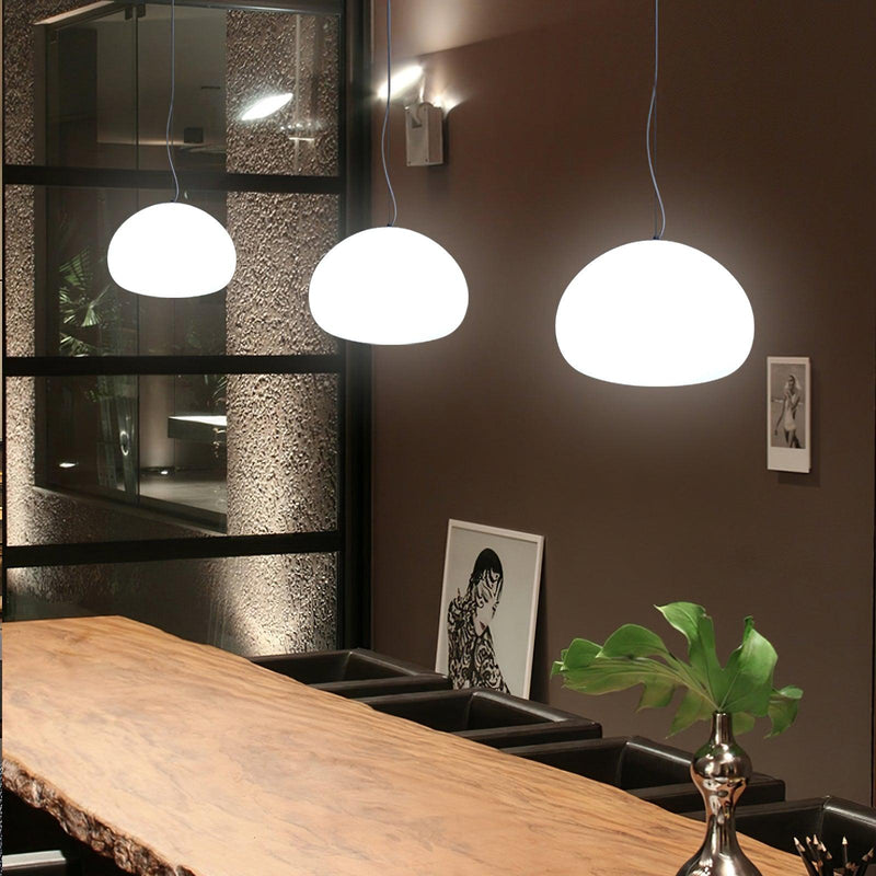 Steamed Bun Pendant Light – Modern Glass Design for a Warm Ambiance