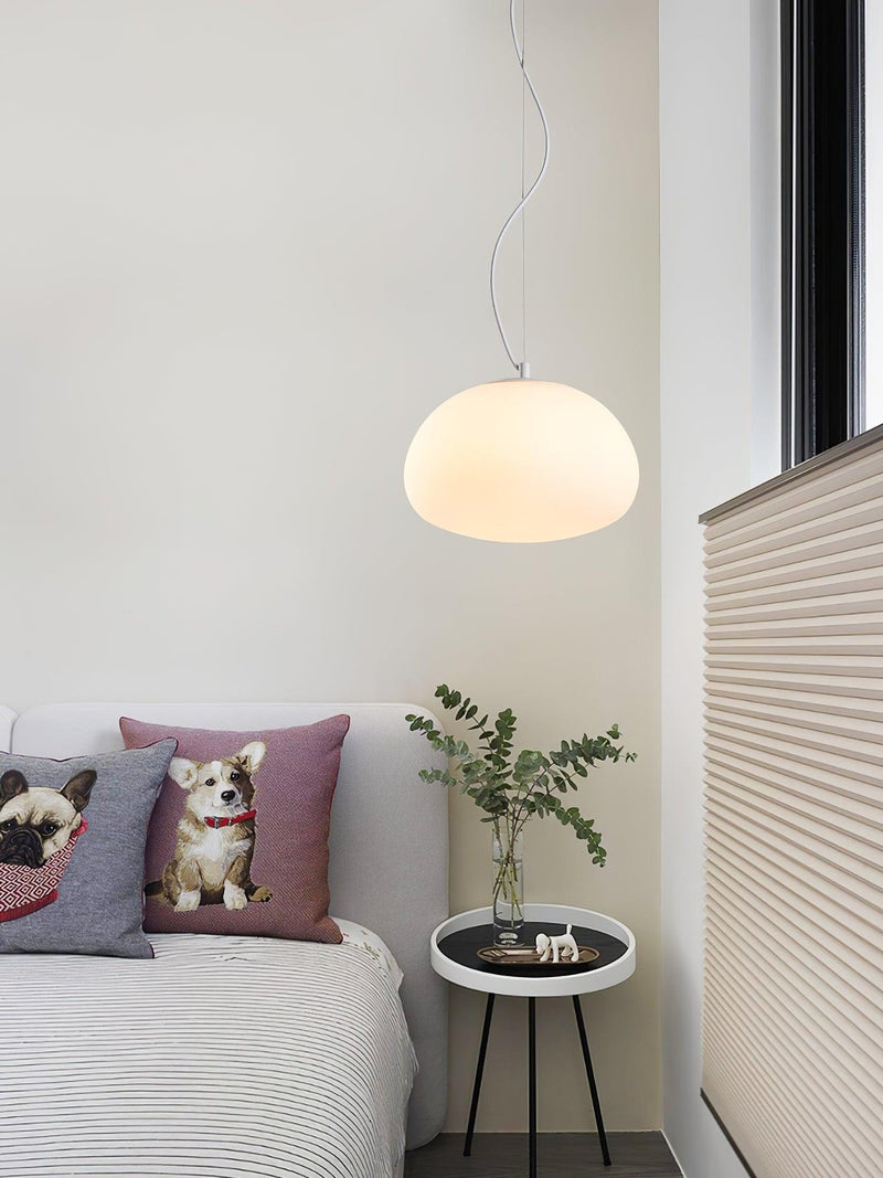 Steamed Bun Pendant Light – Modern Glass Design for a Warm Ambiance
