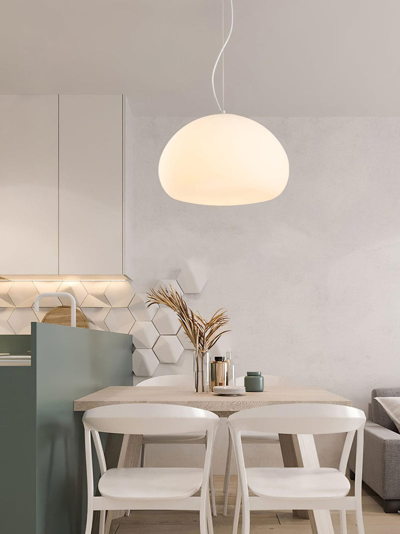 Steamed Bun Pendant Light – Modern Glass Design for a Warm Ambiance
