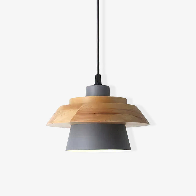 Stone & Wood Pendant Light – Natural Elegance with Organic Design