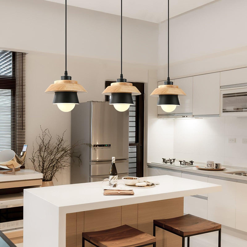 Stone & Wood Pendant Light – Natural Elegance with Organic Design