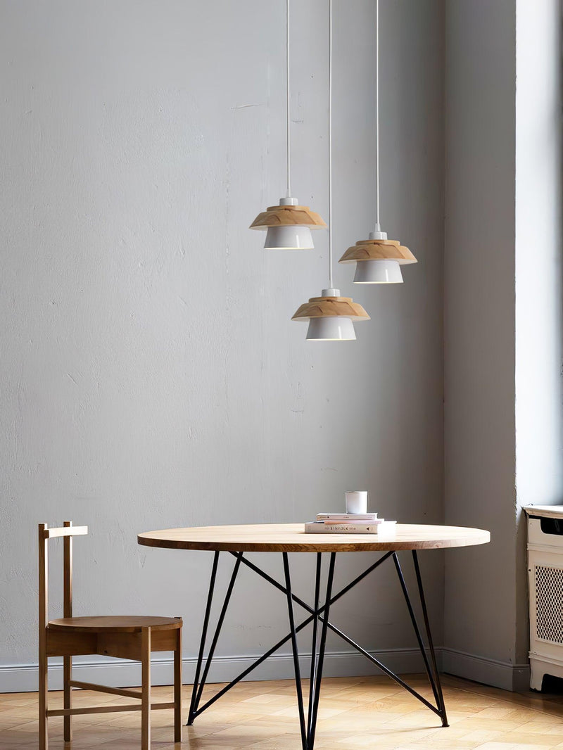 Stone & Wood Pendant Light – Natural Elegance with Organic Design