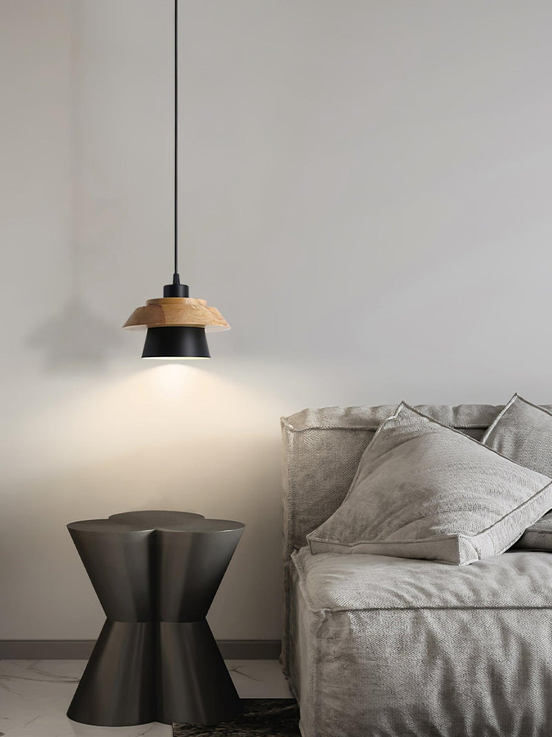 Stone & Wood Pendant Light – Natural Elegance with Organic Design