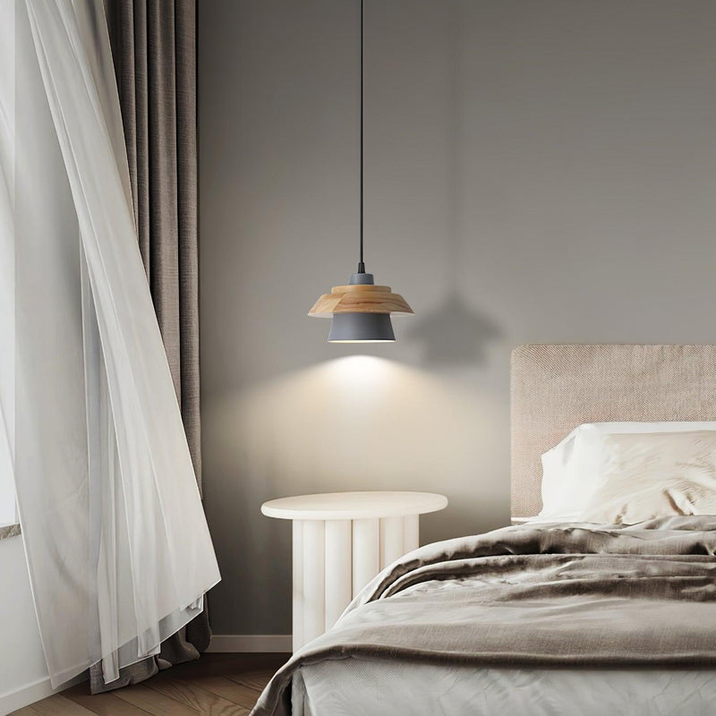 Stone & Wood Pendant Light – Natural Elegance with Organic Design