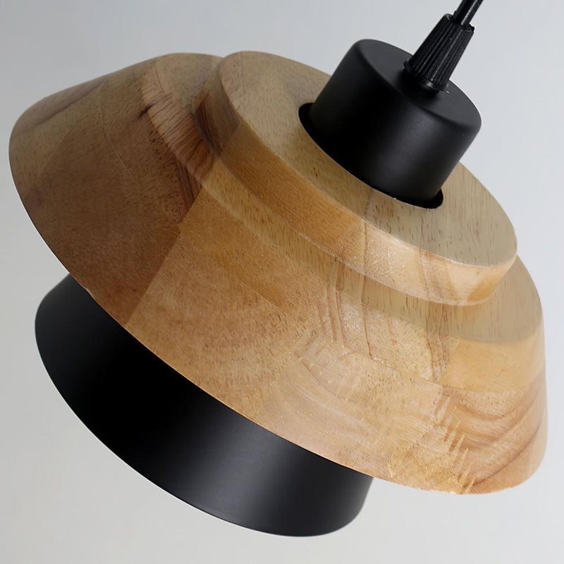Stone & Wood Pendant Light – Natural Elegance with Organic Design
