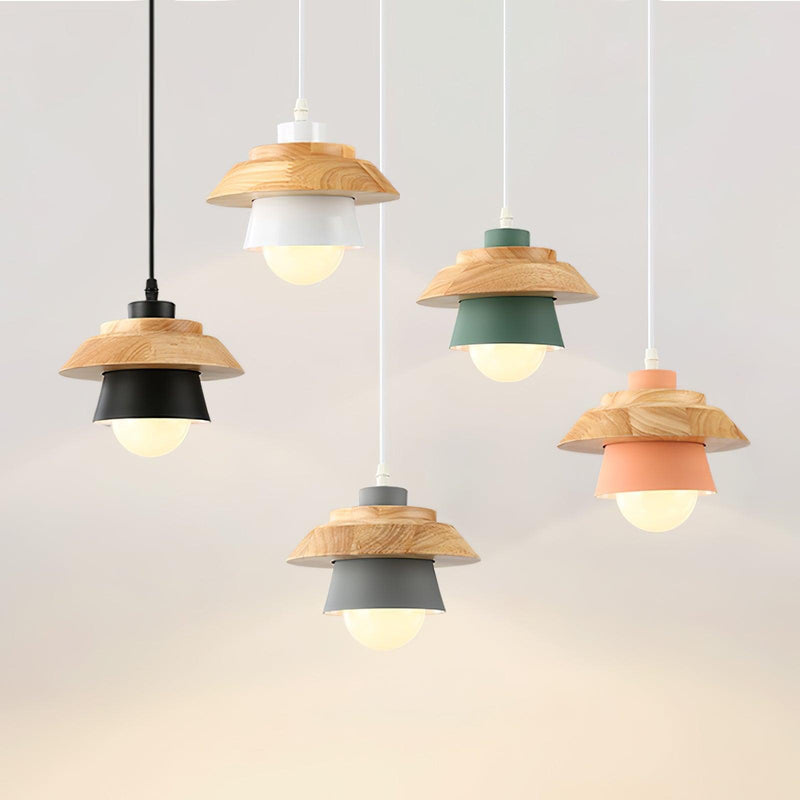 Stone & Wood Pendant Light – Natural Elegance with Organic Design