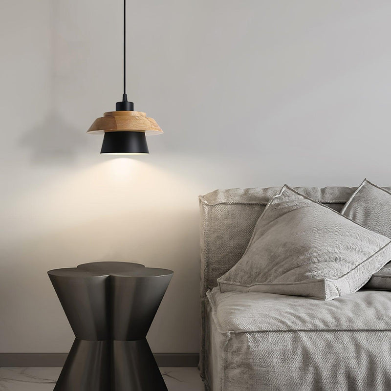 Stone & Wood Pendant Light – Natural Elegance with Organic Design