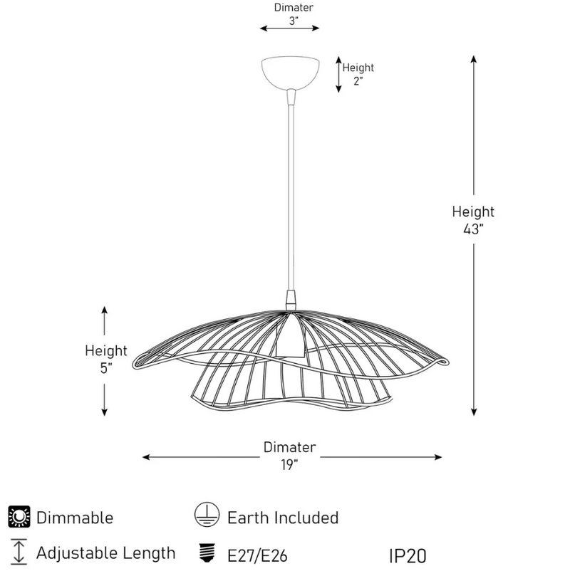 Petale Gold Pendant Light – Elegant Floral-Inspired Design with Soft LED Lighting