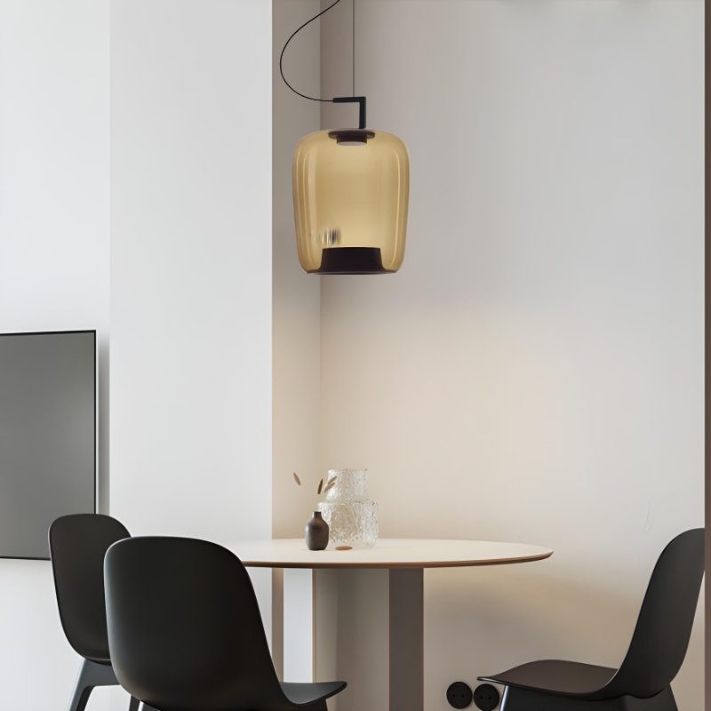 Modern LED Pendant Light – Glass &amp; Aluminum Fixture for Kitchen & Dining