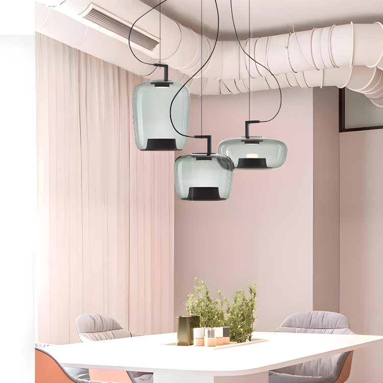 Modern LED Pendant Light – Glass &amp; Aluminum Fixture for Kitchen & Dining