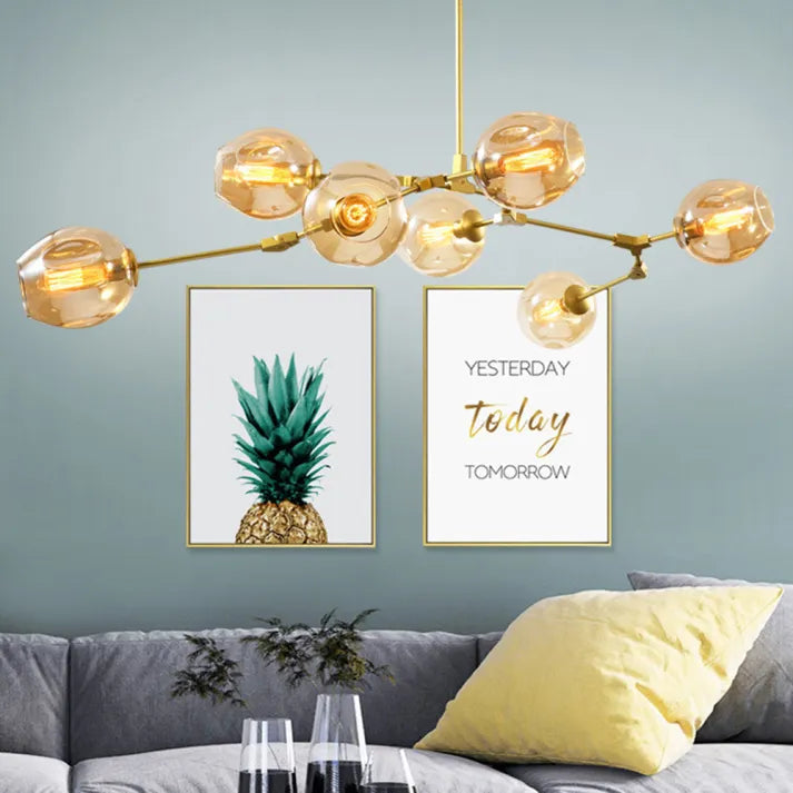 Sputnik Bifurkation Chandelier – Modern Blown Glass & Metal Design