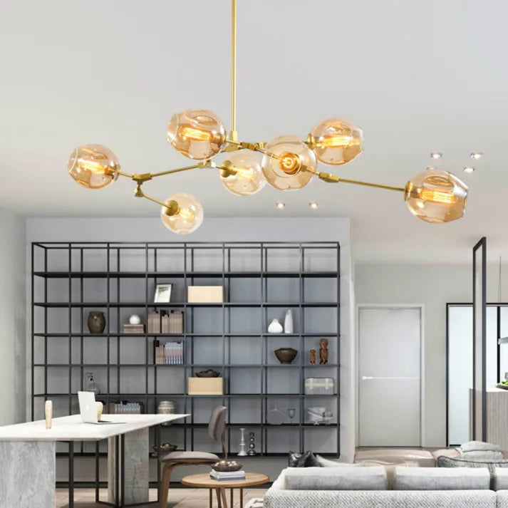 Sputnik Bifurkation Chandelier – Modern Blown Glass & Metal Design