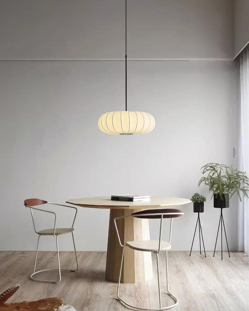 Verona Wabi-Sabi Pendant Light – Minimalist Metal & Silk Design