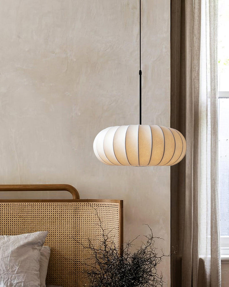 Verona Wabi-Sabi Pendant Light – Minimalist Metal & Silk Design