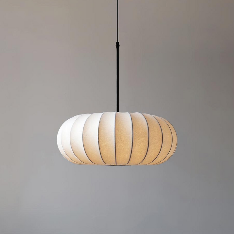 Verona Wabi-Sabi Pendant Light – Minimalist Metal & Silk Design