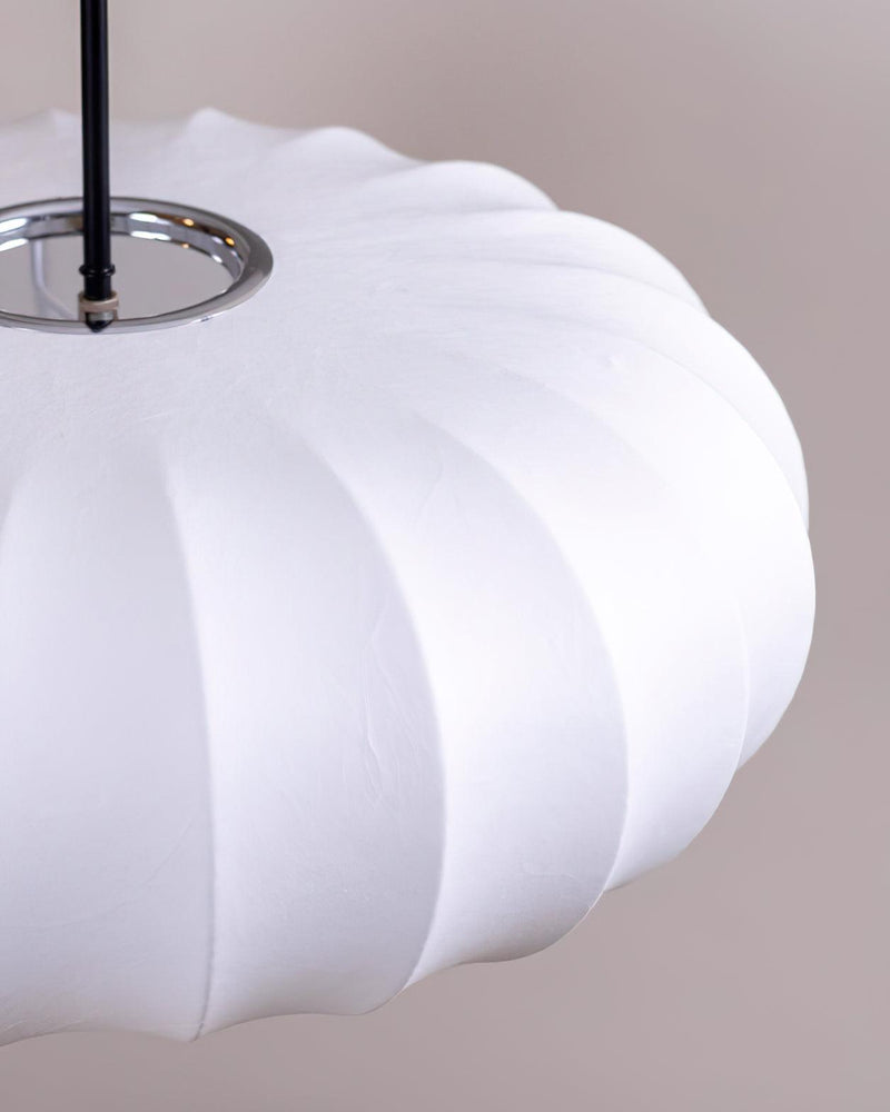 Verona Wabi-Sabi Pendant Light – Minimalist Metal & Silk Design