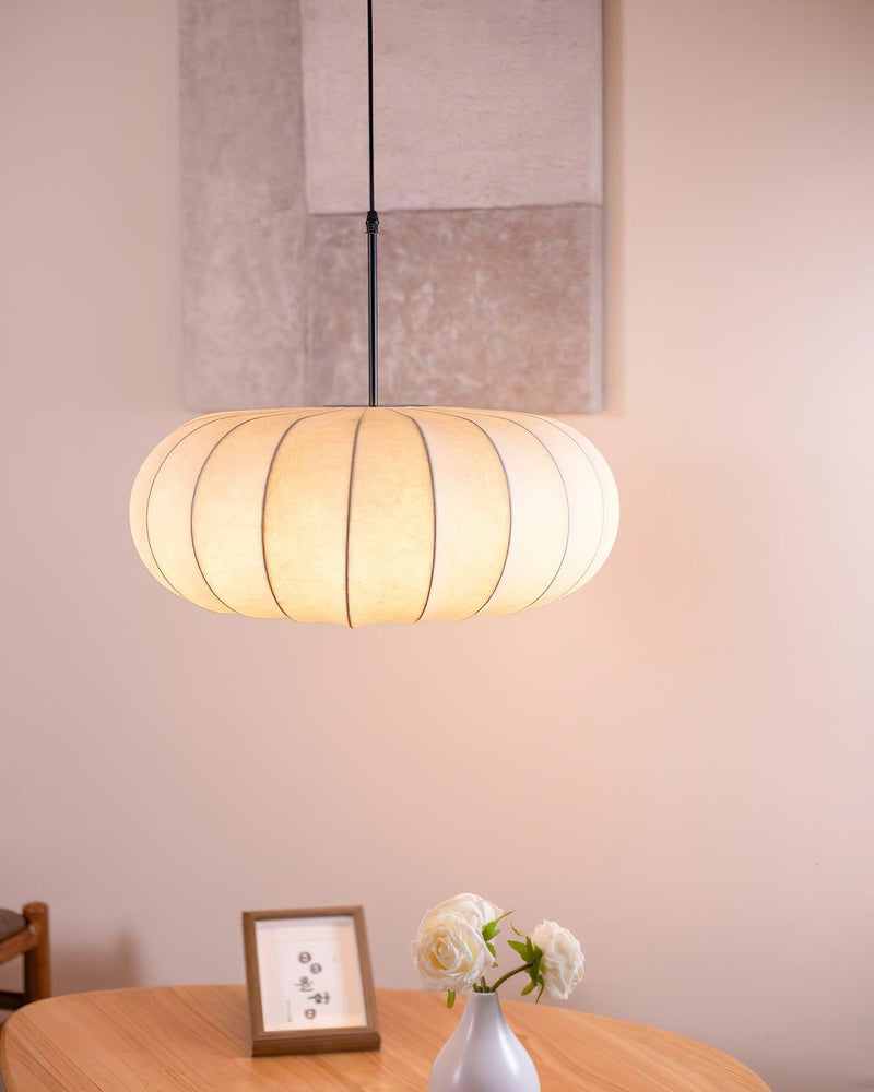 Verona Wabi-Sabi Pendant Light – Minimalist Metal & Silk Design