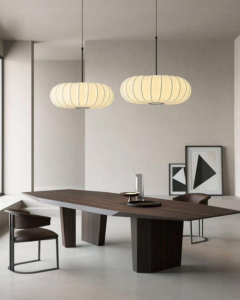 Verona Wabi-Sabi Pendant Light – Minimalist Metal & Silk Design