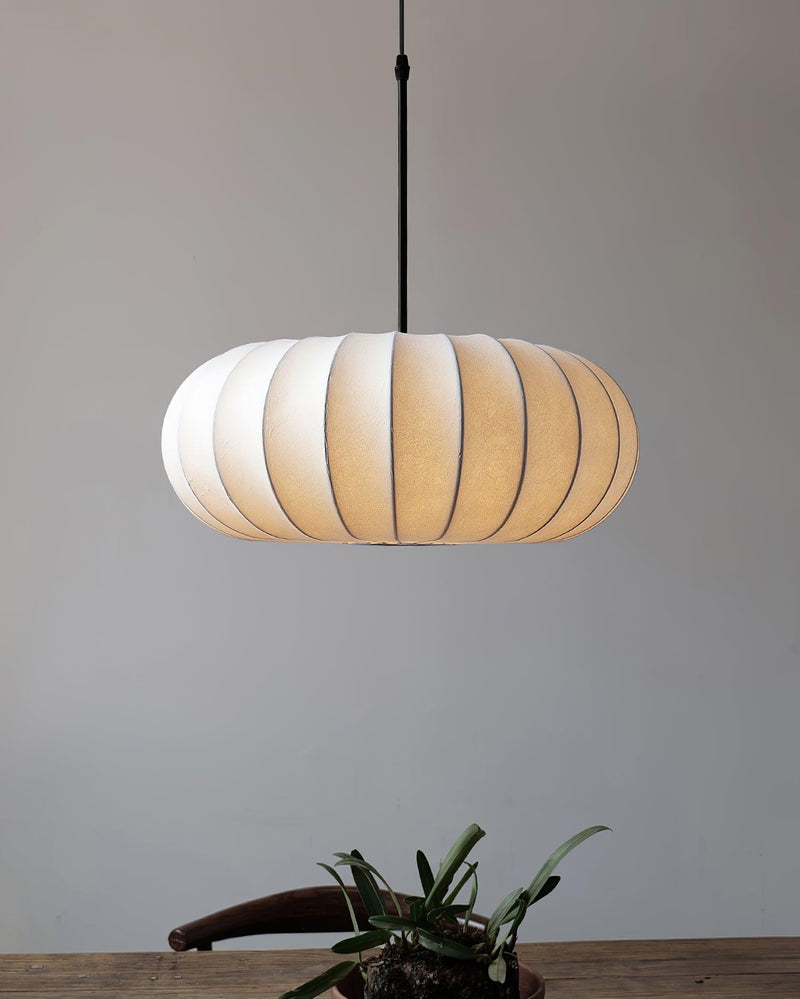 Verona Wabi-Sabi Pendant Light – Minimalist Metal & Silk Design