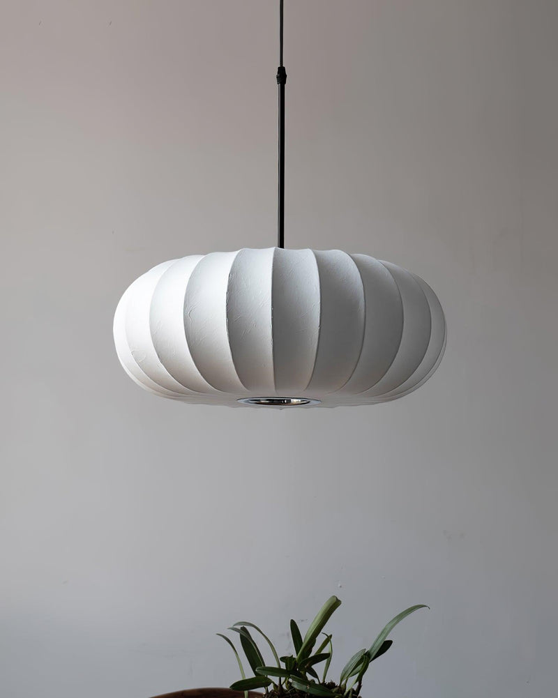 Verona Wabi-Sabi Pendant Light – Minimalist Metal & Silk Design