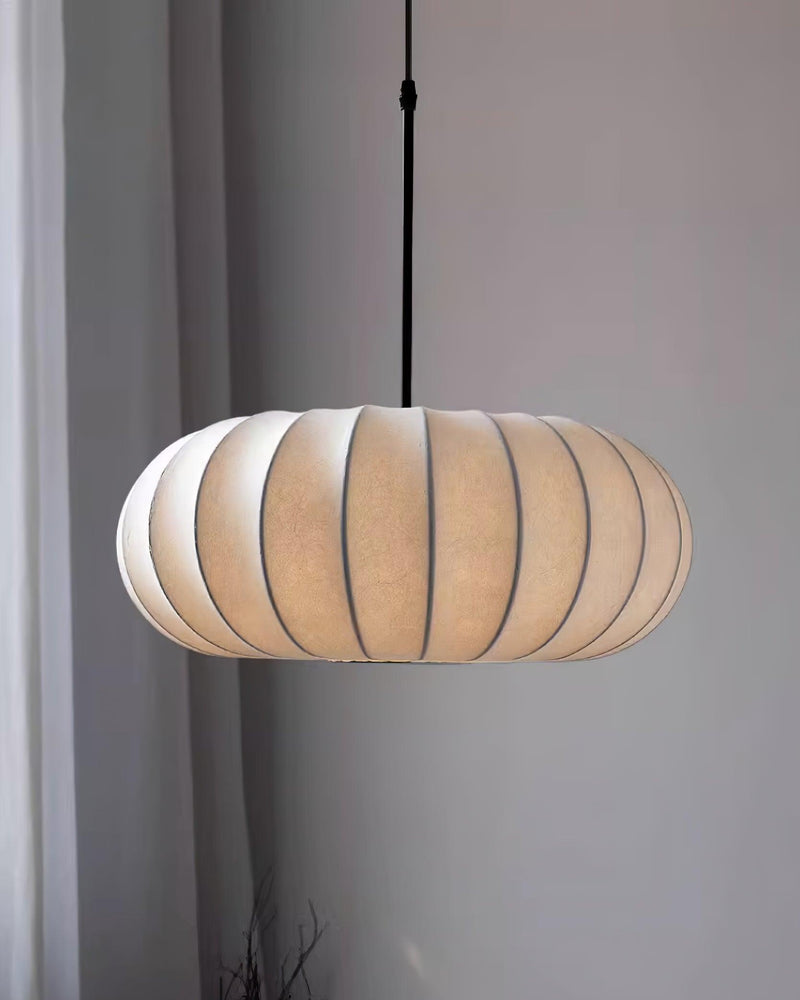 Verona Wabi-Sabi Pendant Light – Minimalist Metal & Silk Design