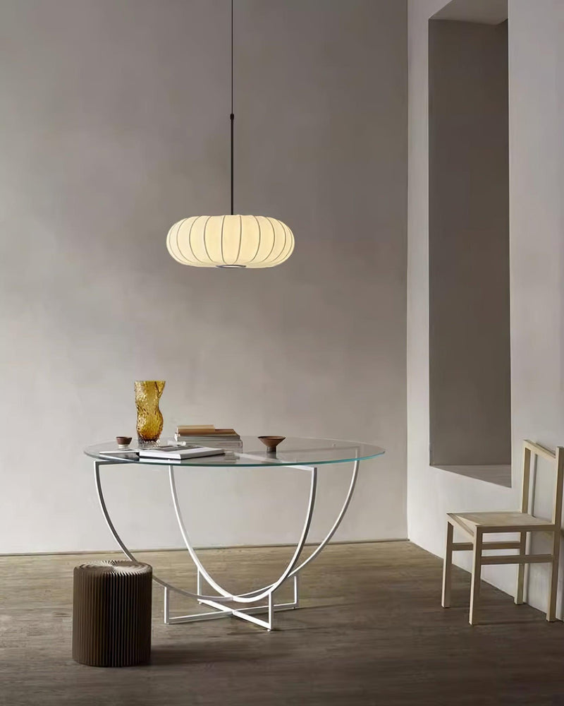 Verona Wabi-Sabi Pendant Light – Minimalist Metal & Silk Design
