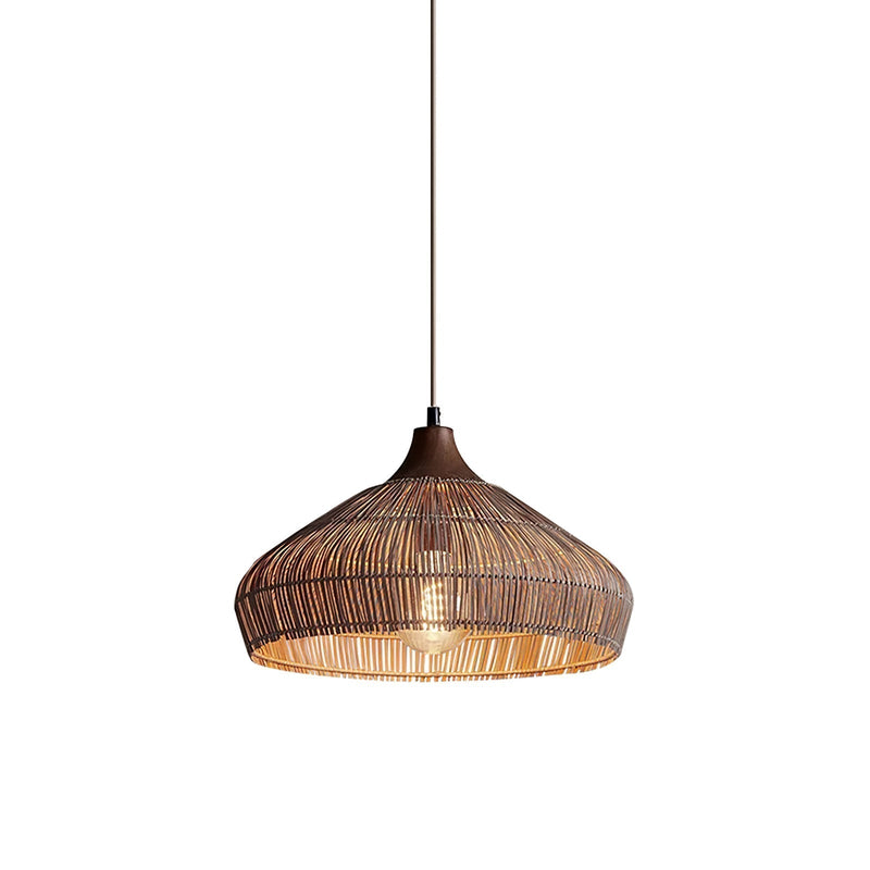 Wicker Rattan Pendant Light – Natural Elegance with LED Illumination