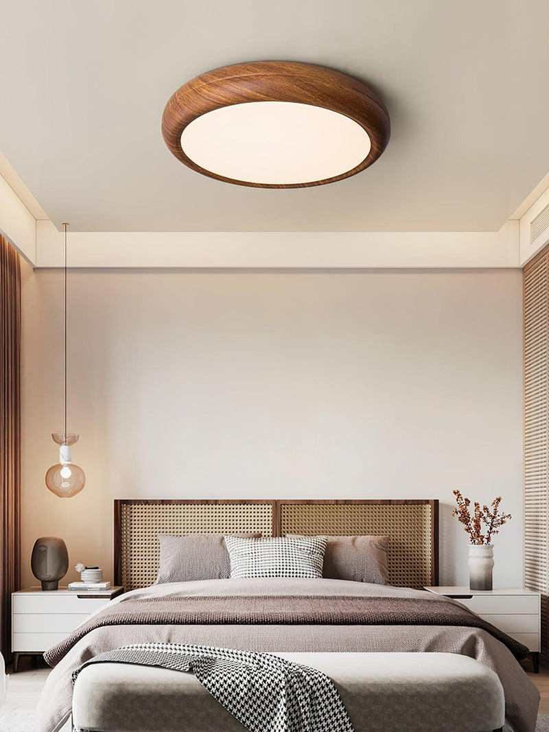 Round Wooden Ceiling Light – Modern & Refined Elegance for Interiors