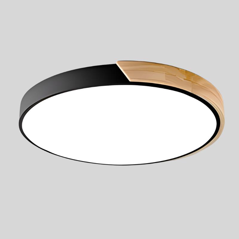 Nordic Wooden Macaroon LED Ceiling Light – Modern Wood & Metal Design