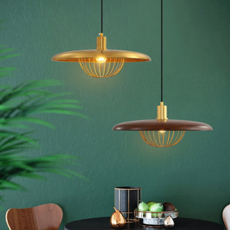 Nordic Wood-Effect Pendant Light – Industrial-Inspired Hanging Lamp