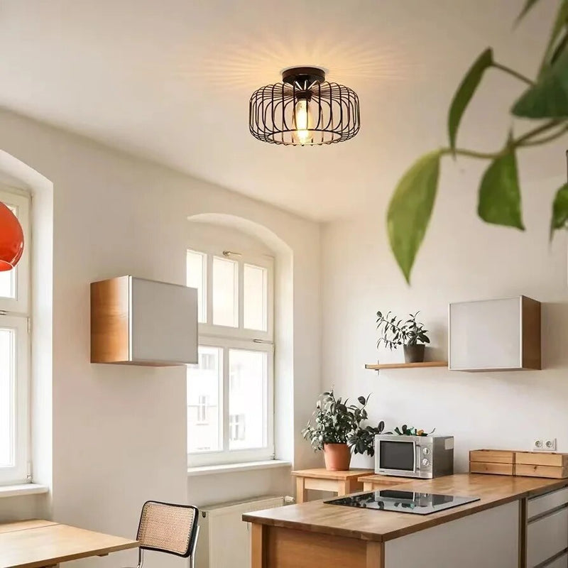 Birdcage Ceiling Light – Elegant Warm Lighting with E26 Compatibility
