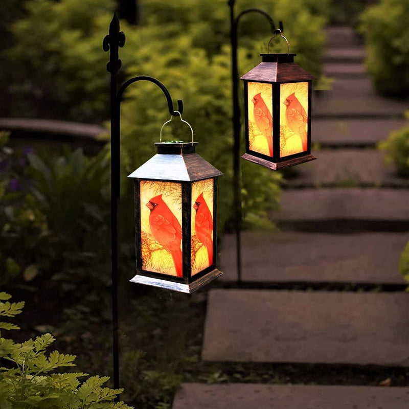 CardinalGlow Solar Lantern – Elegant & Warm Outdoor Lighting