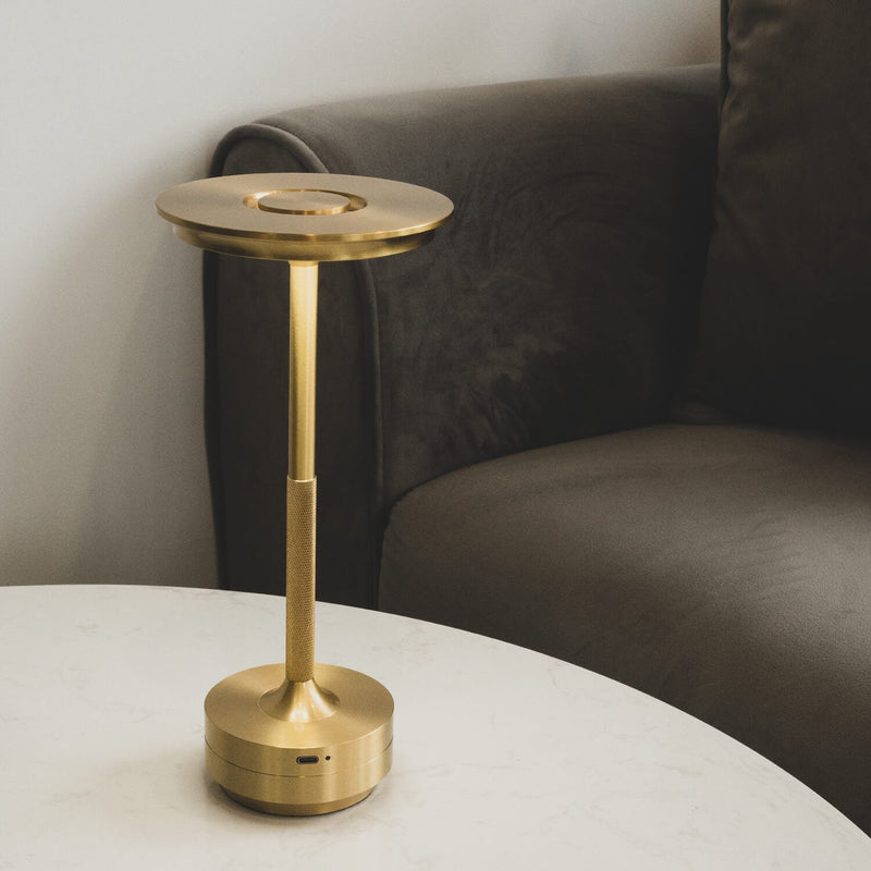 Metallic Cordless Table Lamp – Rechargeable Modern LED Light for Indoor & Outdoor