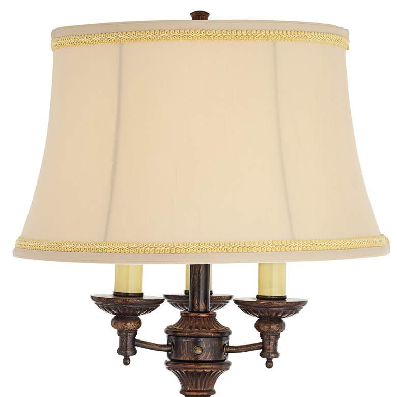 Italian Bronze 4-Light Traditional Floor Lamp with Bell Shade