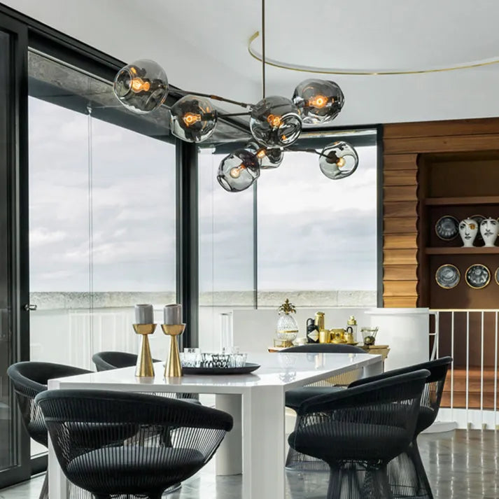 Sputnik Bifurkation Chandelier – Modern Blown Glass & Metal Design